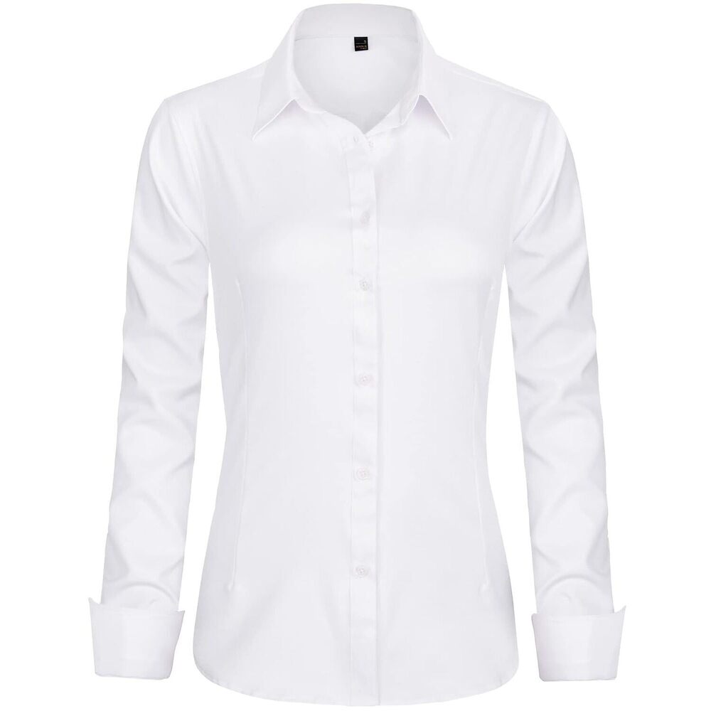 Womens Dress Shirts Long Sleeve Button Down Shirt Wrinkle-Free Business